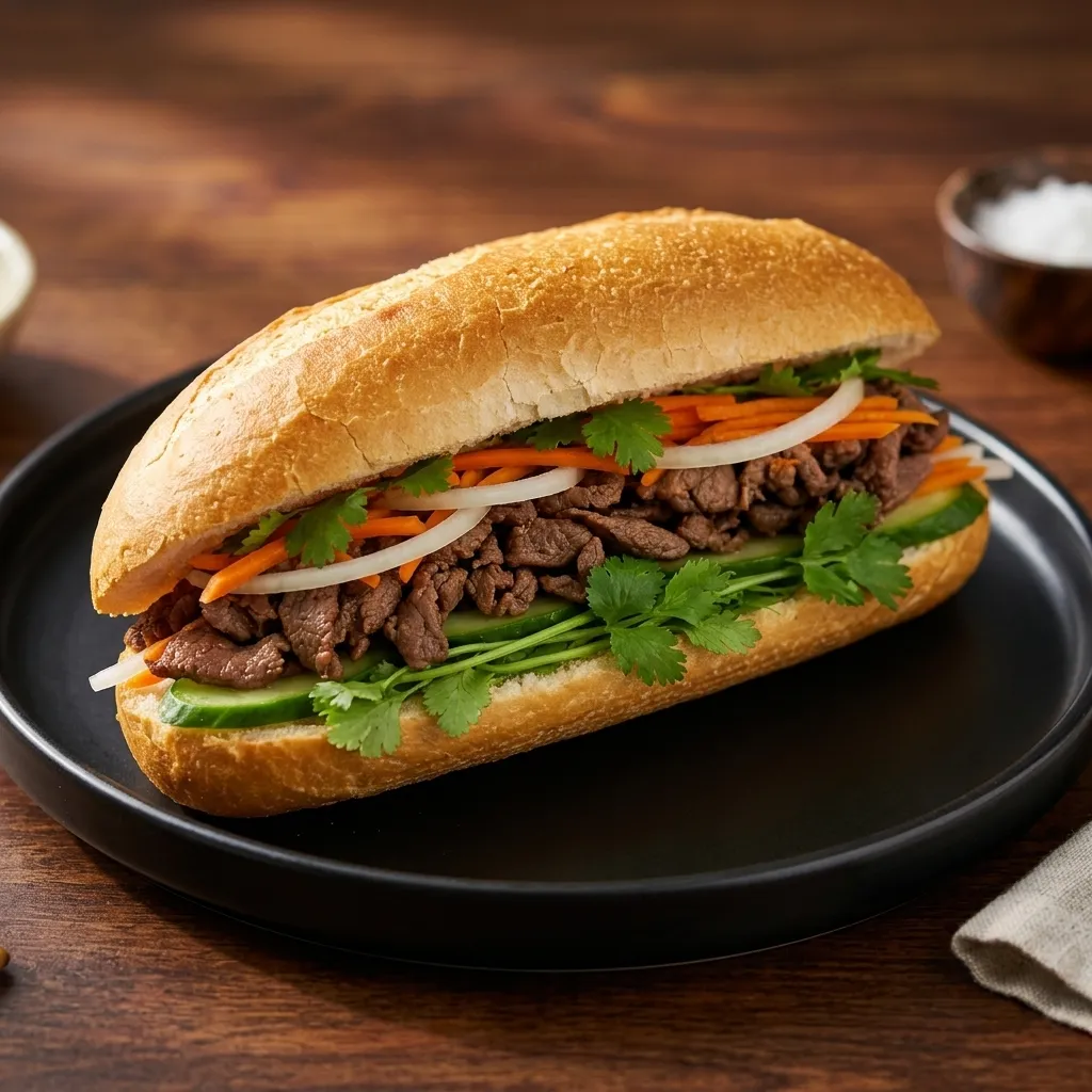 Sate Beef Subs - homemade fish sauce sub with sate beef at Viet To Go Subs in Calgary NE