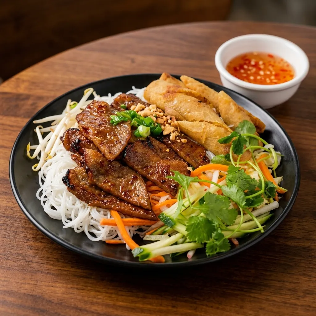 Vermicelli Grilled Pork & Spring Rolls at Viet To Go Subs in Calgary NE
